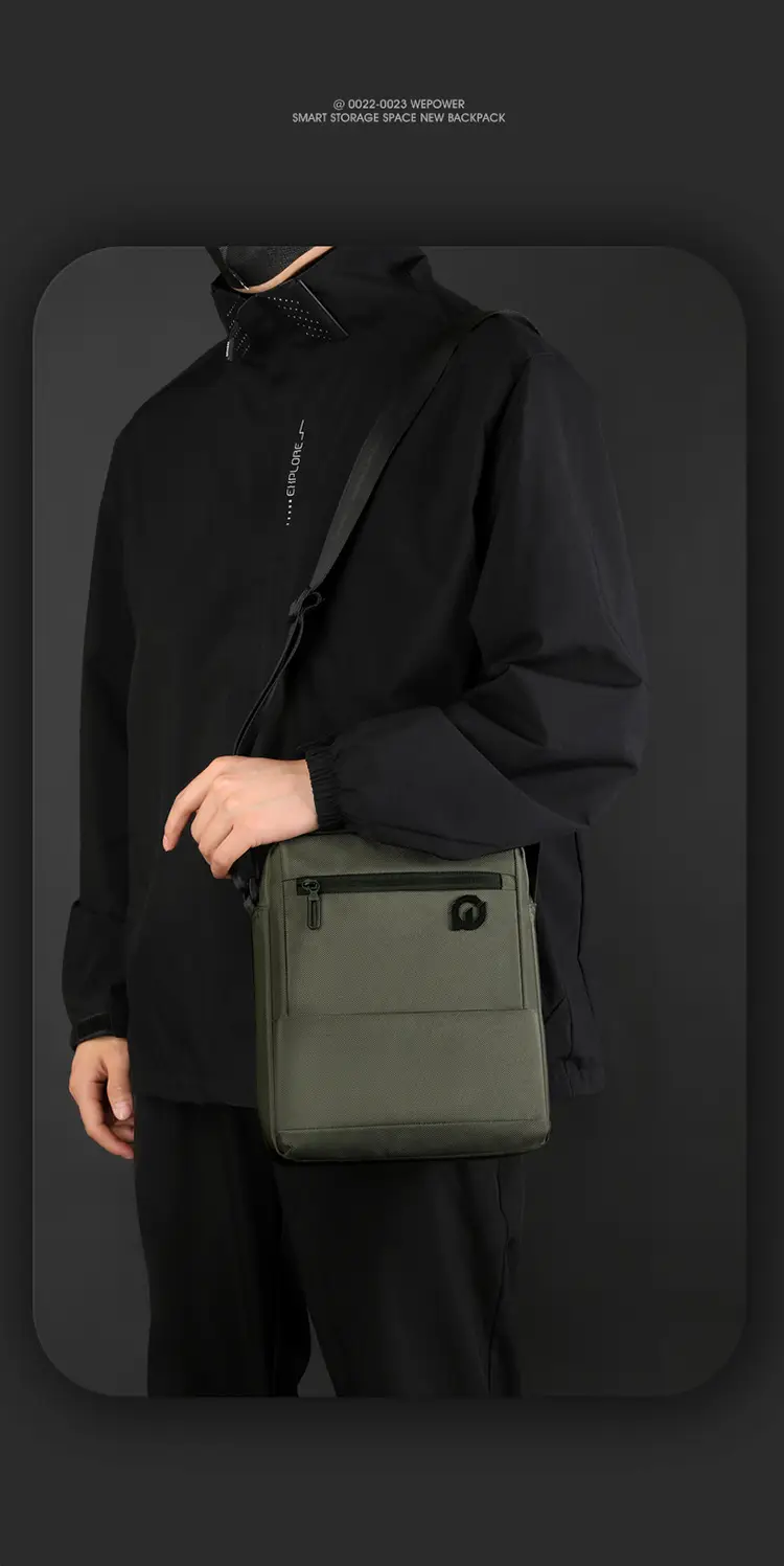 Men's Waterproof Korean Style Crossbody Bag Blue — feature 18