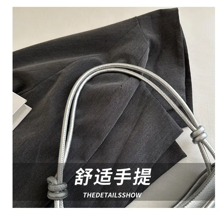 Women's Silver Bow Patent Leather Shoulder Bag 2025 — feature 5