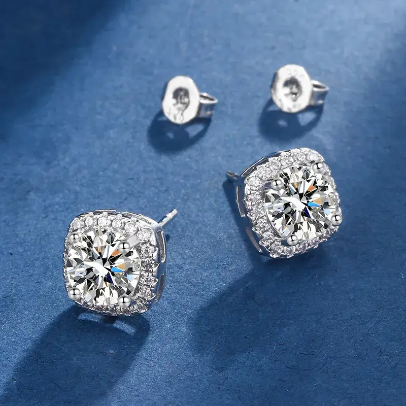 Square Zircon Jewelry Set with Hearts & Arrows Pendant - Image 11