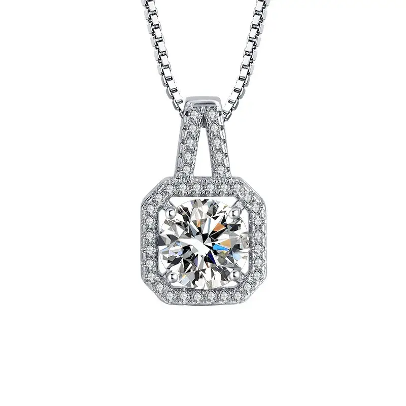 Square Zircon Jewelry Set with Hearts & Arrows Pendant - Image 13