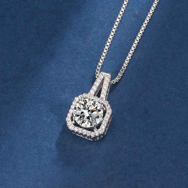 Square Zircon Jewelry Set with Hearts & Arrows Pendant — feature 5