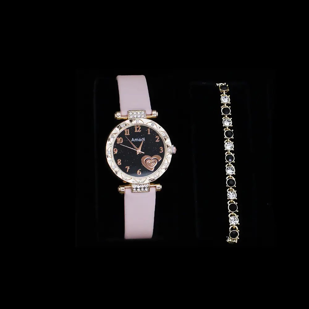 Women's Heart Design Crystal Watch Set — feature 14
