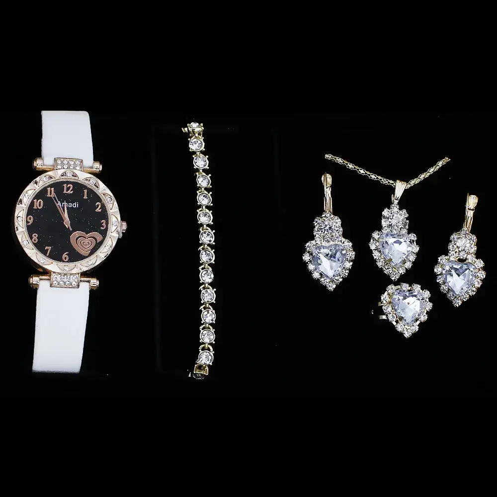 Women's Heart Design Crystal Watch Set - Image 11