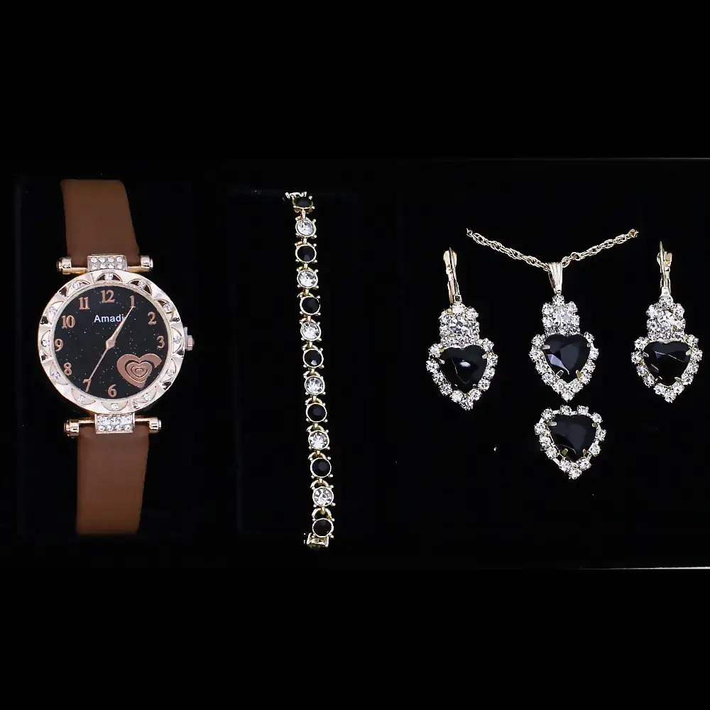 Women's Heart Design Crystal Watch Set - Image 14