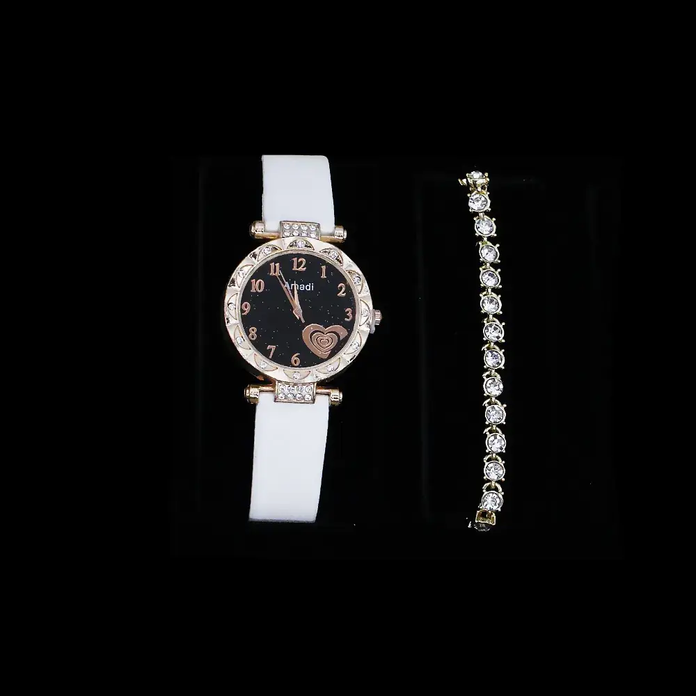 Women's Heart Design Crystal Watch Set - Image 16