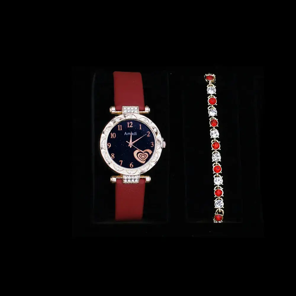 Women's Heart Design Crystal Watch Set - Image 18