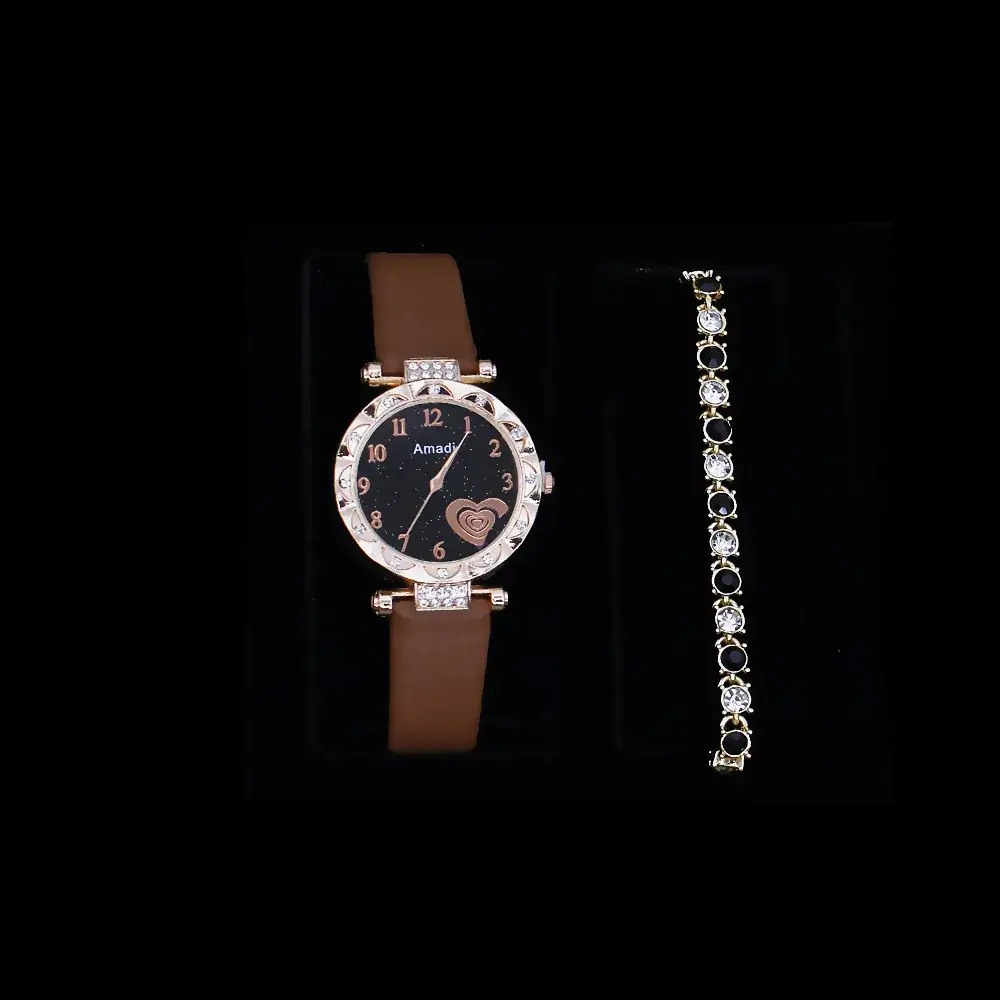Women's Heart Design Crystal Watch Set - Image 19