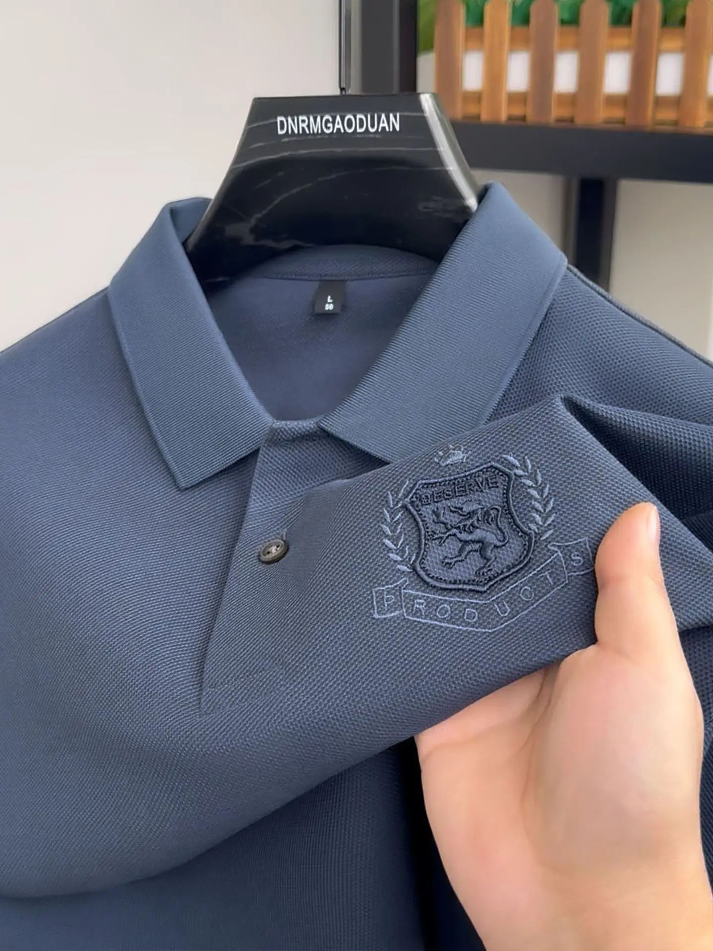 Men's Black Polo Shirt with Logo + Half Sleeve - Image 9