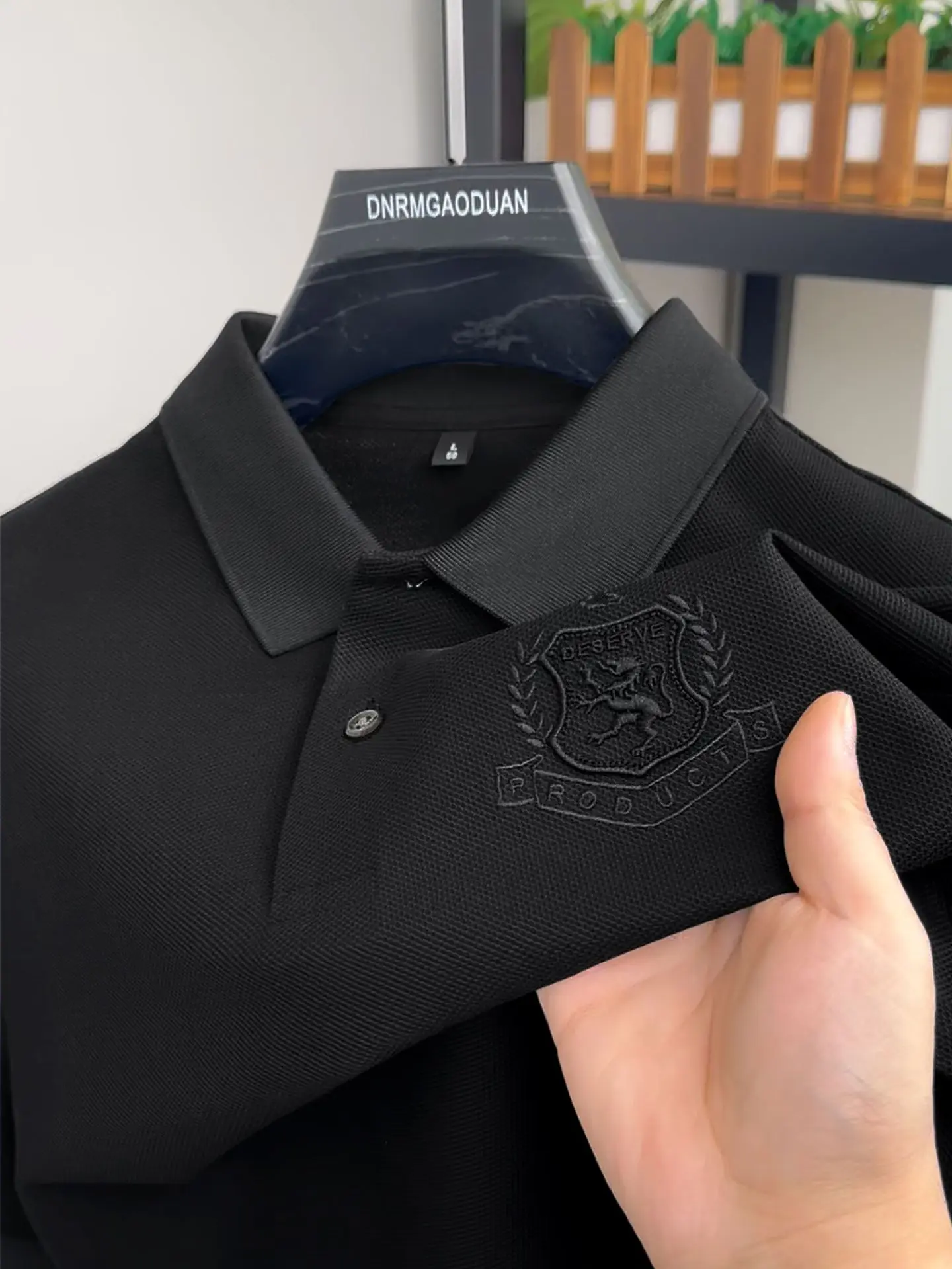 Men's Black Polo Shirt with Logo + Half Sleeve - Image 10