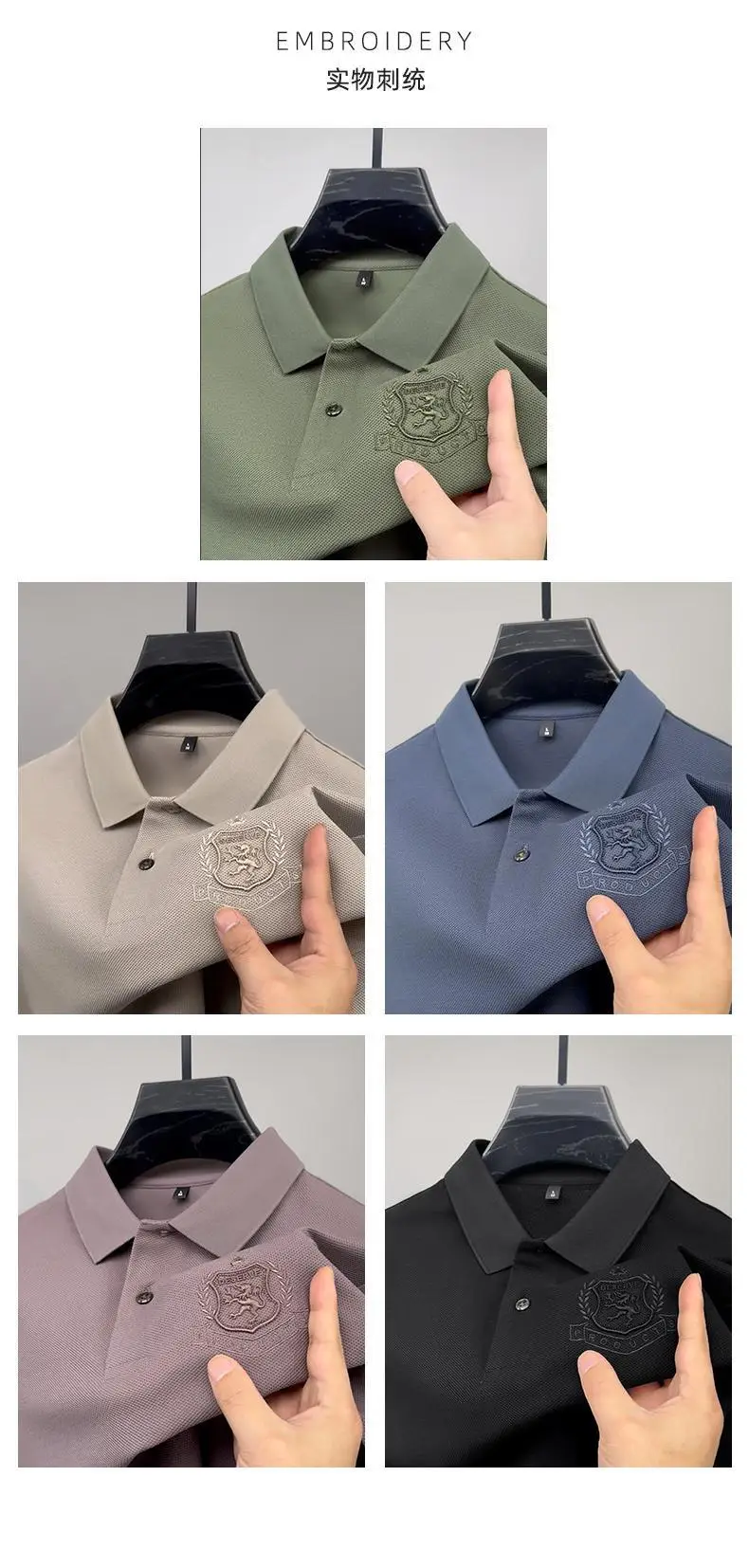 Men's Black Polo Shirt with Logo + Half Sleeve — feature 2