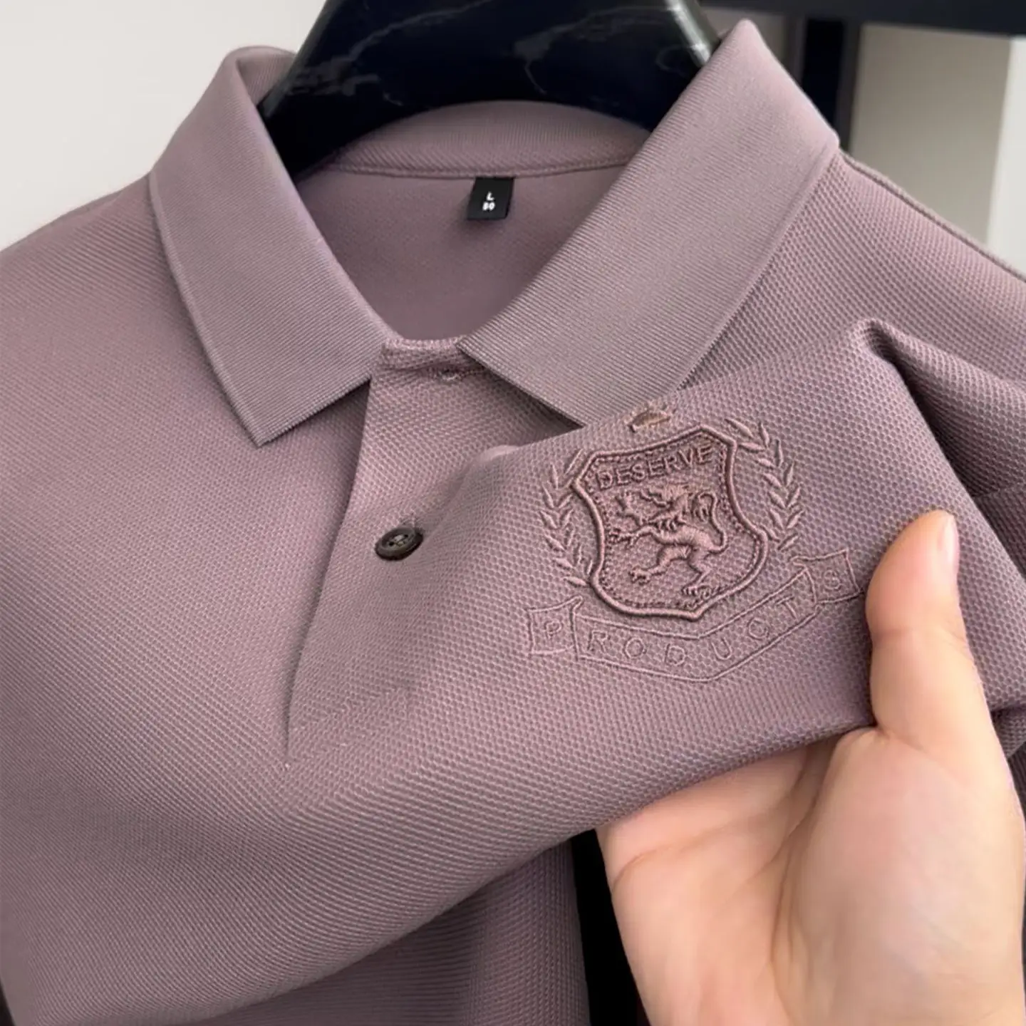 Men's Black Polo Shirt with Logo + Half Sleeve - Image 2