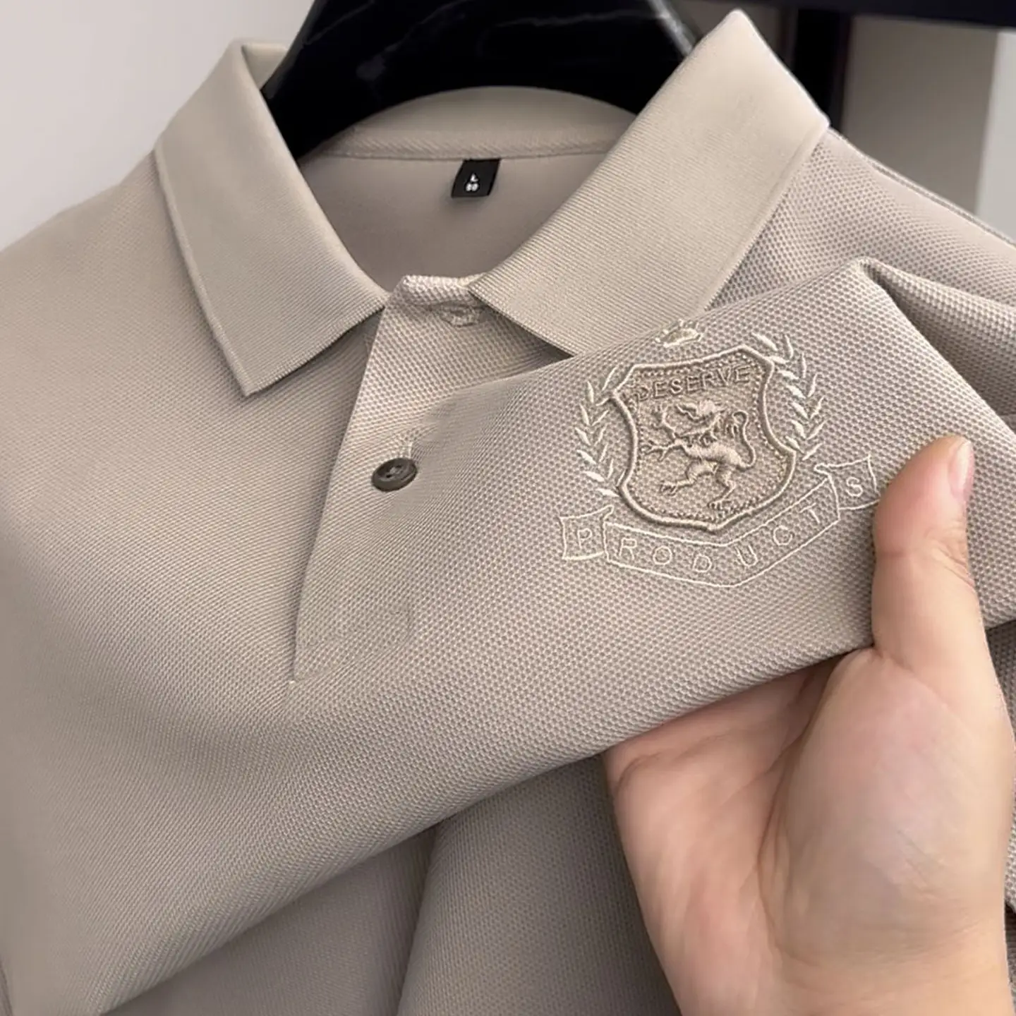 Men's Black Polo Shirt with Logo + Half Sleeve - Image 3