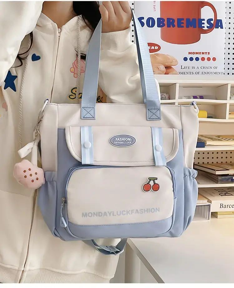 Women's Cherry Embroidered Nylon Shoulder Bag — feature 16