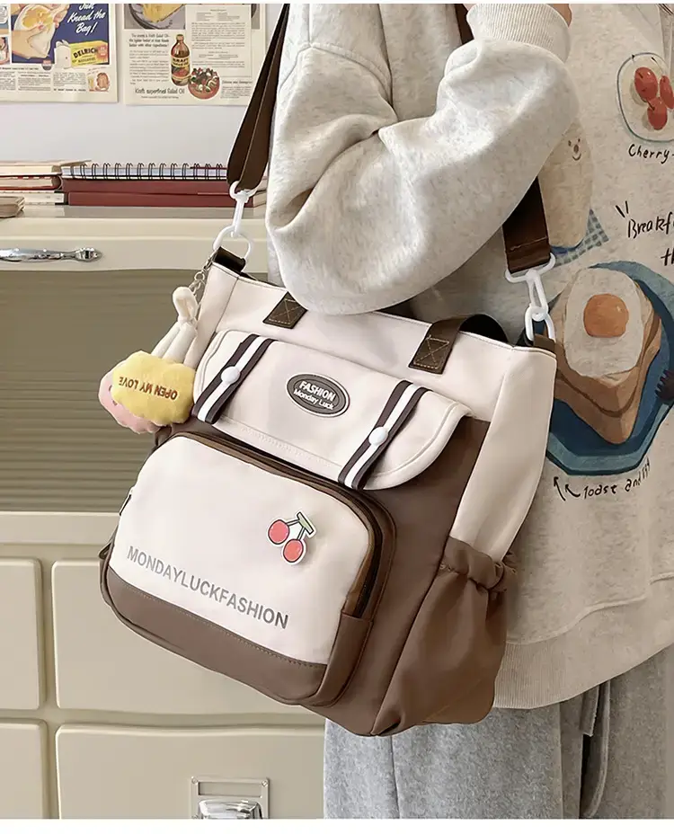 Women's Cherry Embroidered Nylon Shoulder Bag — feature 19