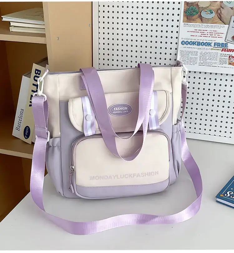 Women's Cherry Embroidered Nylon Shoulder Bag — feature 37