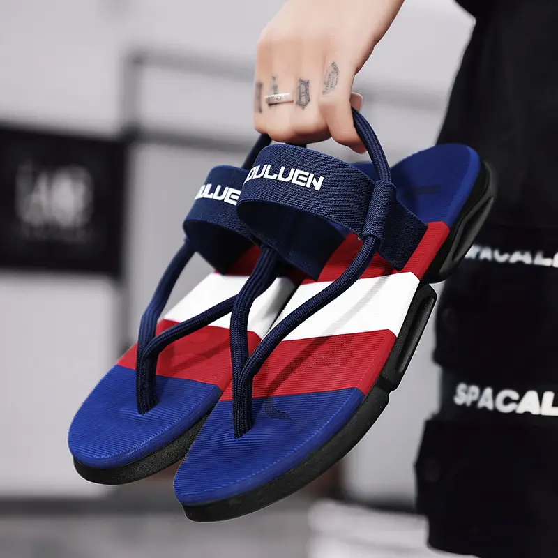 Men's Slippers 2022 New Outdoor Sandals Korean Style Fashionable Outdoor Beach Shoes Summer Flip-Flops Men's Trendy