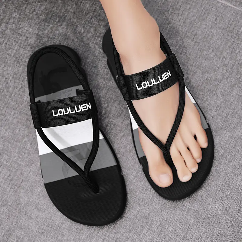 Men's Slippers 2022 New Outdoor Sandals Korean Style Fashionable Outdoor Beach Shoes Summer Flip-Flops Men's Trendy