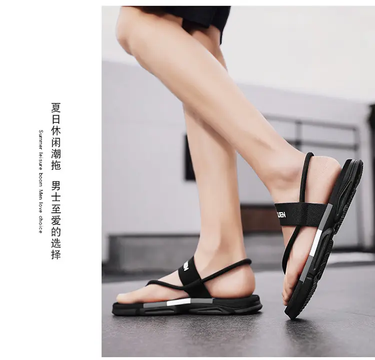 Men's Slippers 2022 New Outdoor Sandals Korean Style Fashionable Outdoor Beach Shoes Summer Flip-Flops Men's Trendy — feature 17