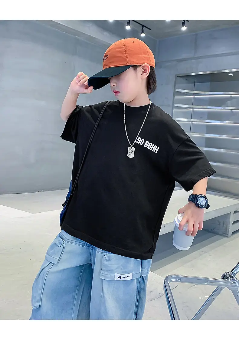 Boys White Korean Style Short Sleeve T-Shirt 2025 — feature 14