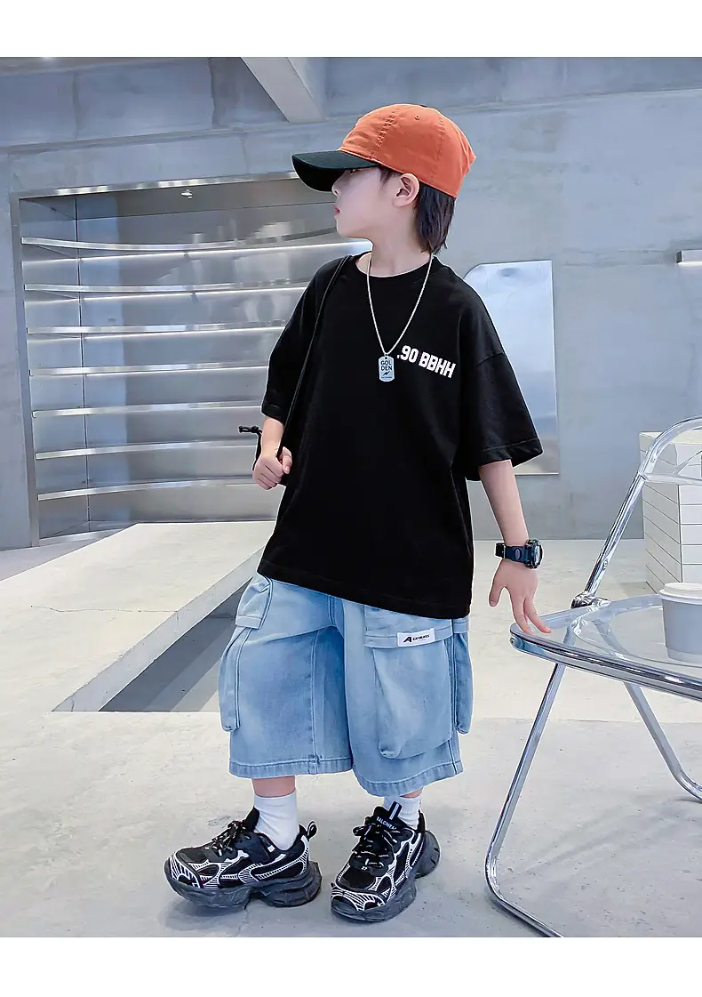 Boys White Korean Style Short Sleeve T-Shirt 2025 — feature 18
