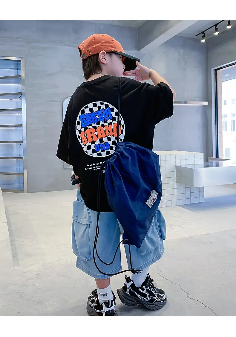 Boys White Korean Style Short Sleeve T-Shirt 2025 — feature 19