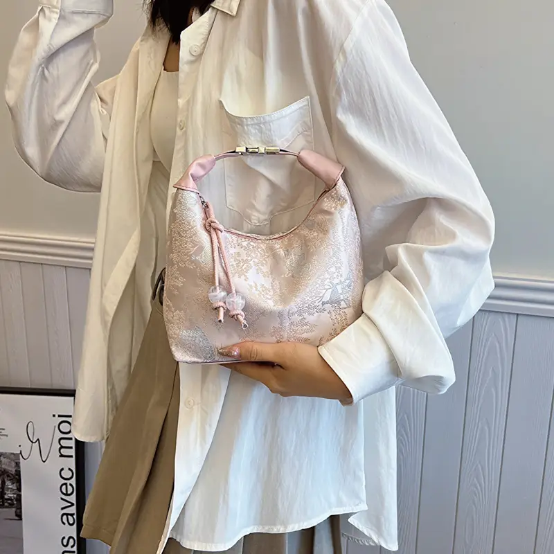 New Silk Jacquard Vintage Handbag Women 2024 - Image 5