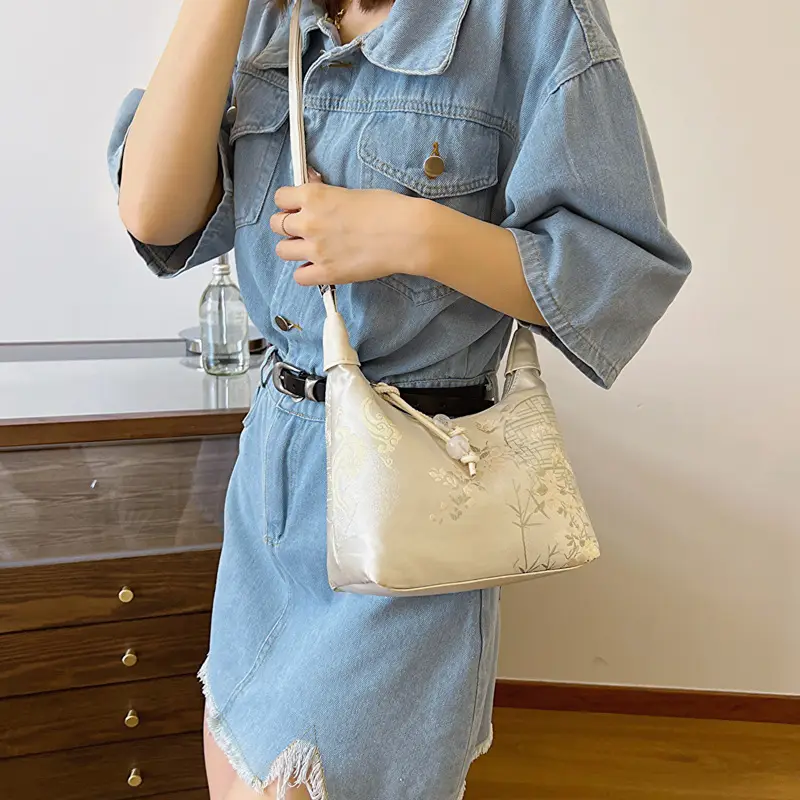 New Silk Jacquard Vintage Handbag Women 2024 - Image 6