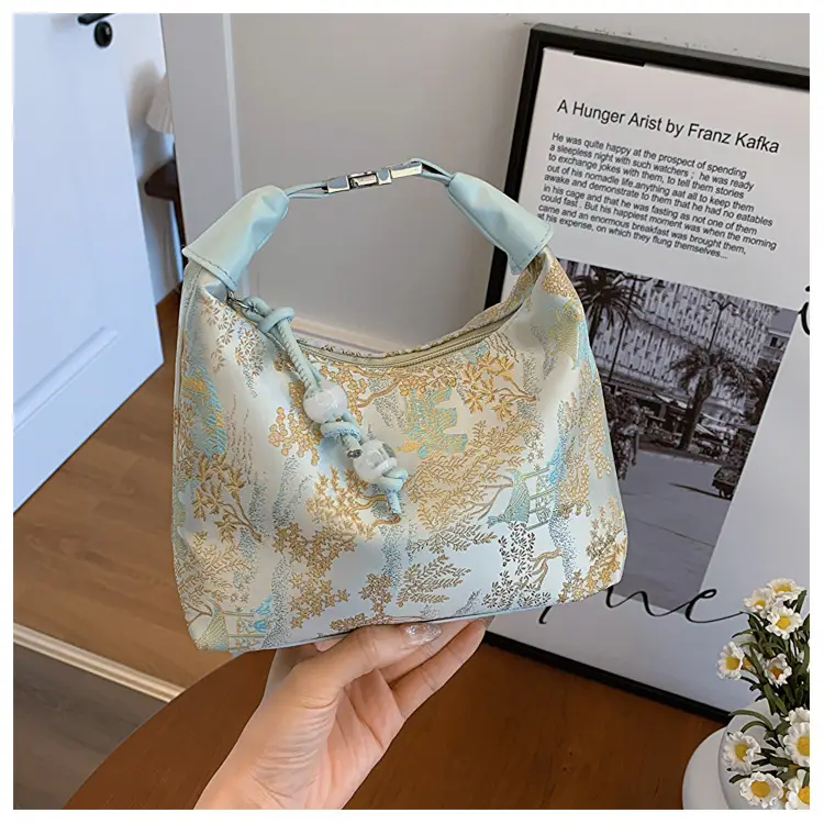 New Silk Jacquard Vintage Handbag Women 2024 - Image 3