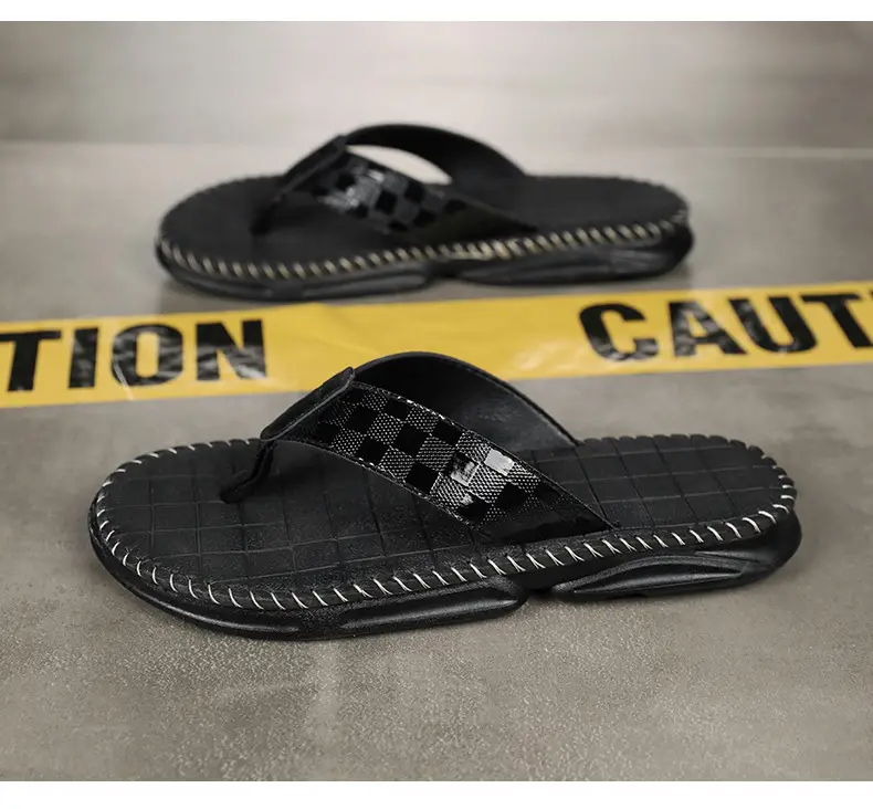 Men Black Croc Strap Flip Flops 2025 — feature 15
