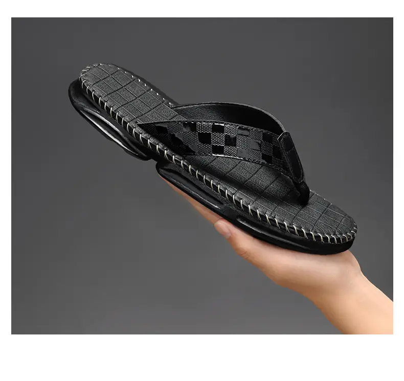 Men Black Croc Strap Flip Flops 2025 — feature 16