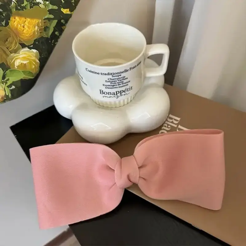 Oversized Pink Bow Hair Clip with Duckbill Design - Image 3