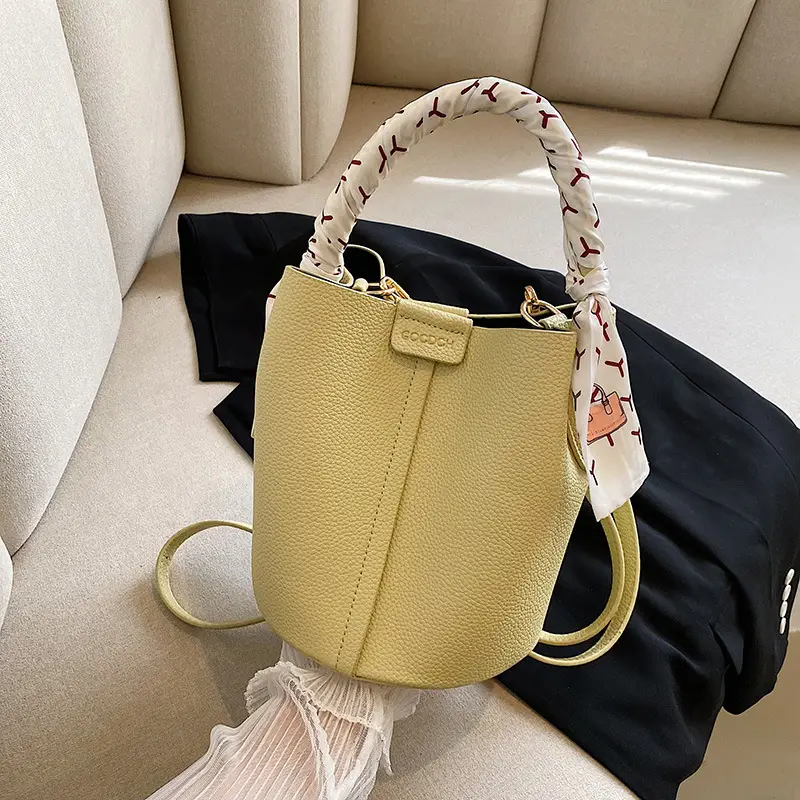 Women's Silk Textured Shoulder Crossbody Bag Beige Spring 2025 - Image 9
