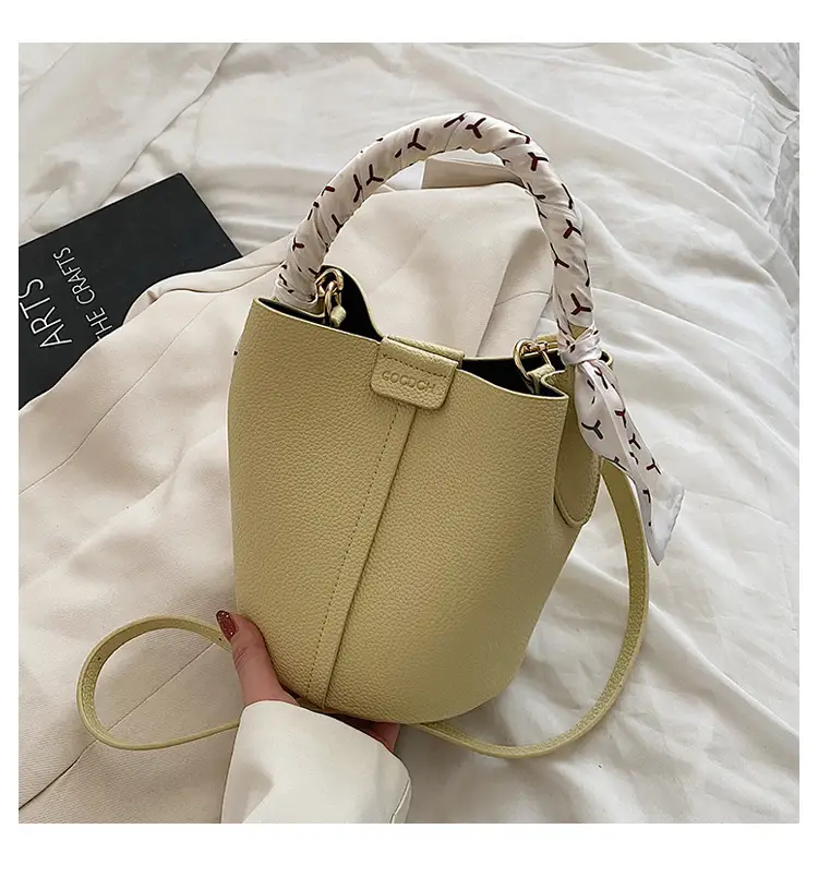 Women's Silk Textured Shoulder Crossbody Bag Beige Spring 2025 — feature 24