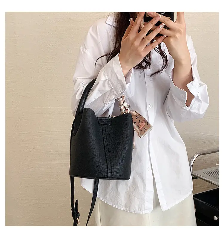 Women's Silk Textured Shoulder Crossbody Bag Beige Spring 2025 — feature 32