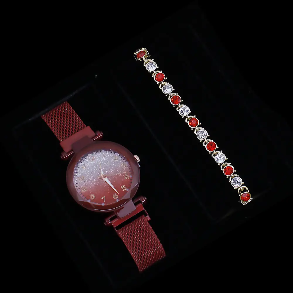 Cross-Bracelet Luminous Crystal Women's Watch Set 5PCS — feature 9