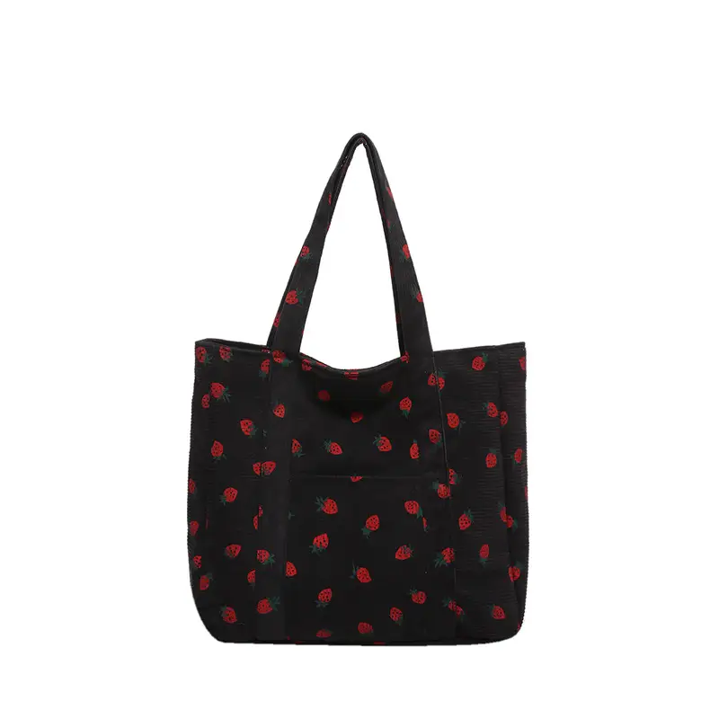Strawberry Print Shoulder Bag Women's Large Capacity Tote - Image 9