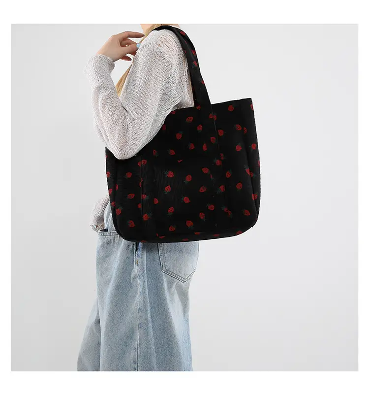 Strawberry Print Shoulder Bag Women's Large Capacity Tote — feature 18