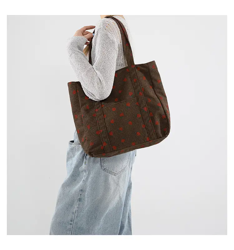 Strawberry Print Shoulder Bag Women's Large Capacity Tote — feature 20