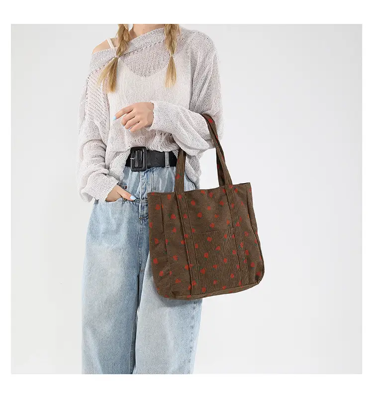 Strawberry Print Shoulder Bag Women's Large Capacity Tote — feature 23