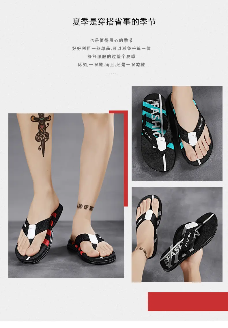 Flip-flops men's summer outdoor casual sports non-slip soft bottom flip-flops sandals for teenagers beach shoes — feature 2