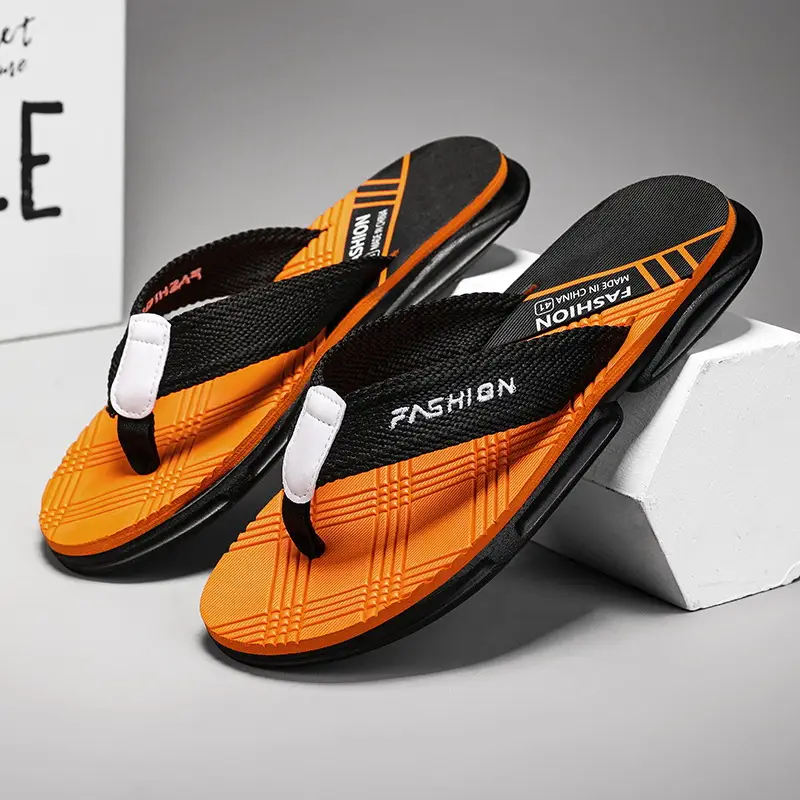 Flip-flops men's Korean-style trendy men's summer thick-soled slippers non-slip outdoor wear flip-flops soft-soled beach shoes