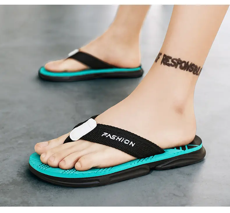 Flip-flops men's Korean-style trendy men's summer thick-soled slippers non-slip outdoor wear flip-flops soft-soled beach shoes — feature 15