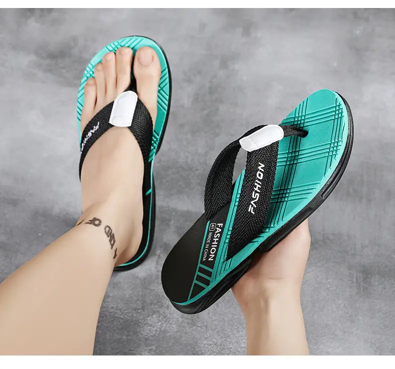 Flip-flops men's Korean-style trendy men's summer thick-soled slippers non-slip outdoor wear flip-flops soft-soled beach shoes — feature 16