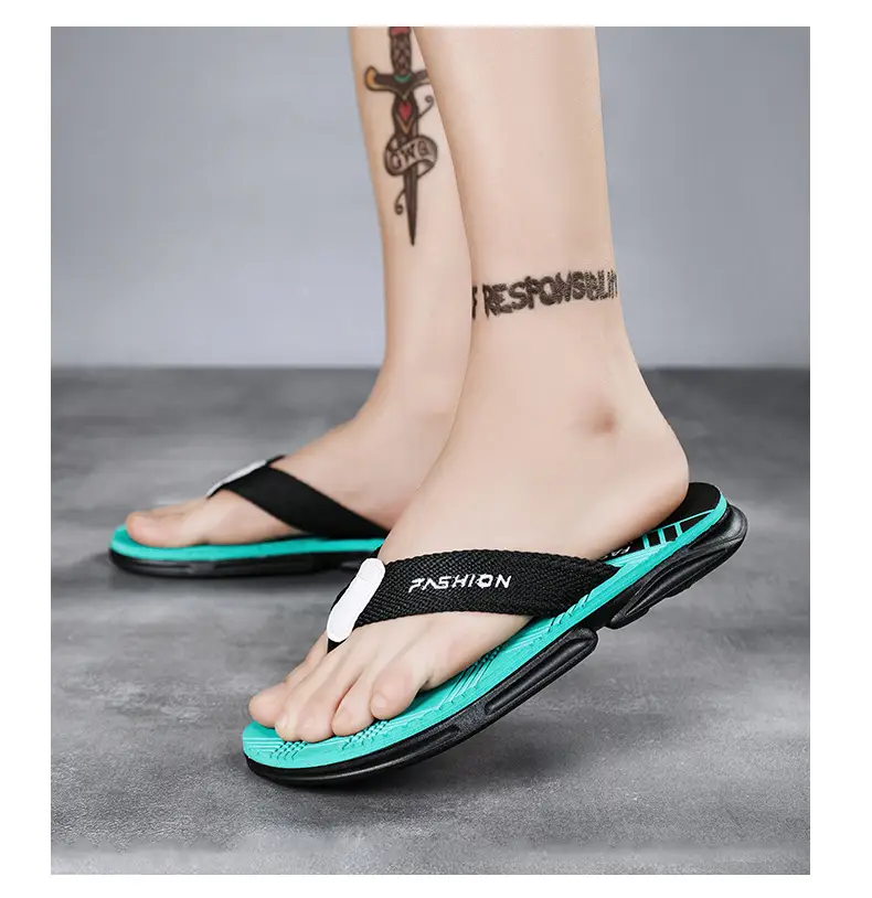 Flip-flops men's Korean-style trendy men's summer thick-soled slippers non-slip outdoor wear flip-flops soft-soled beach shoes — feature 17