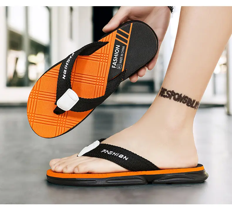 Flip-flops men's Korean-style trendy men's summer thick-soled slippers non-slip outdoor wear flip-flops soft-soled beach shoes — feature 19