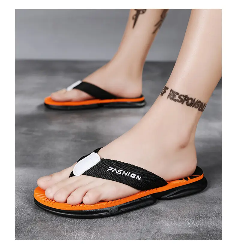 Flip-flops men's Korean-style trendy men's summer thick-soled slippers non-slip outdoor wear flip-flops soft-soled beach shoes — feature 20
