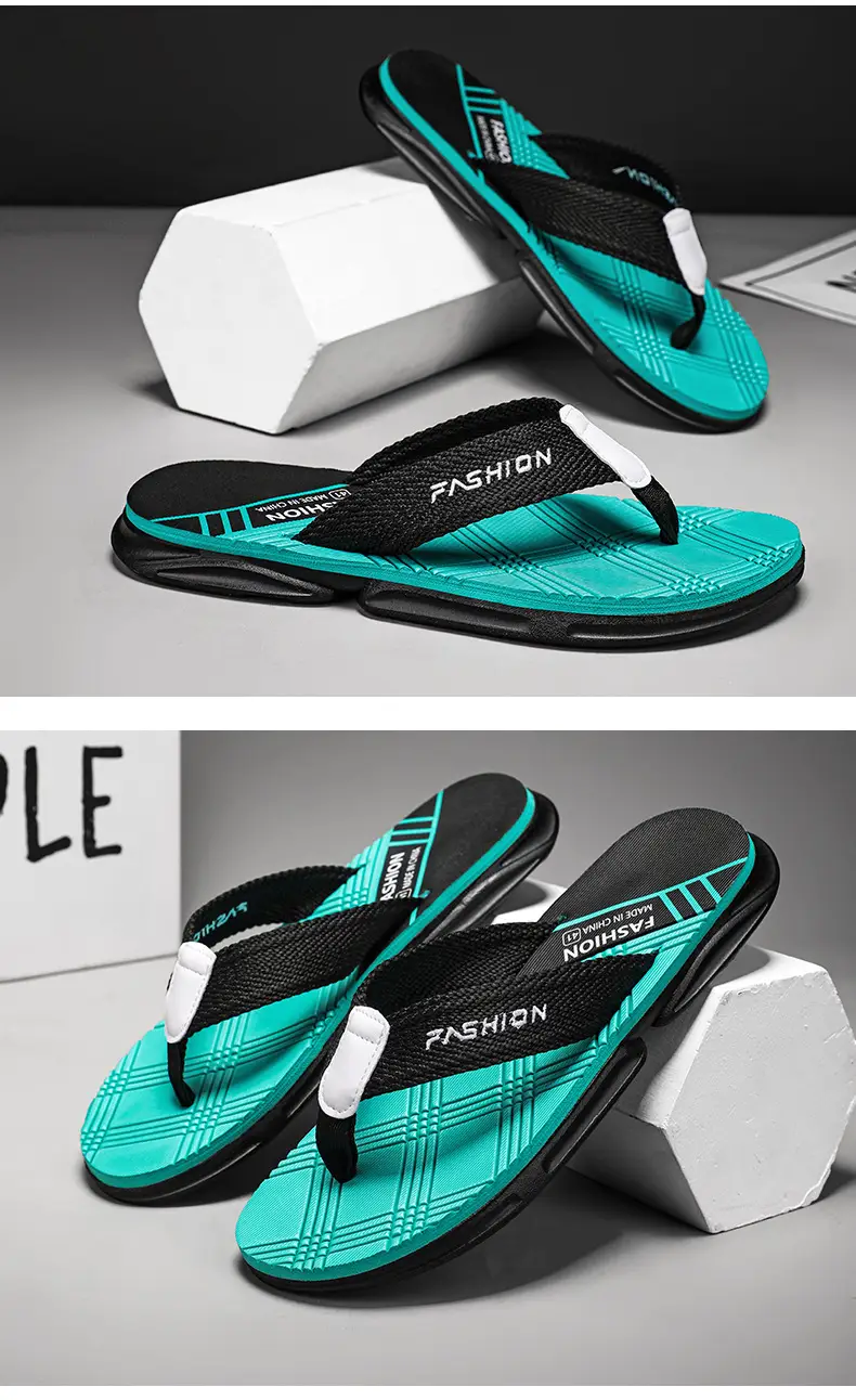 Flip-flops men's Korean-style trendy men's summer thick-soled slippers non-slip outdoor wear flip-flops soft-soled beach shoes — feature 23
