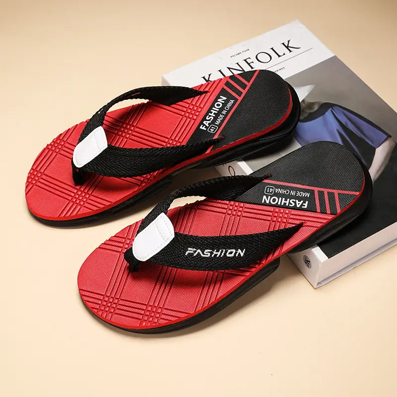 Flip-flops men's Korean-style trendy men's summer thick-soled slippers non-slip outdoor wear flip-flops soft-soled beach shoes