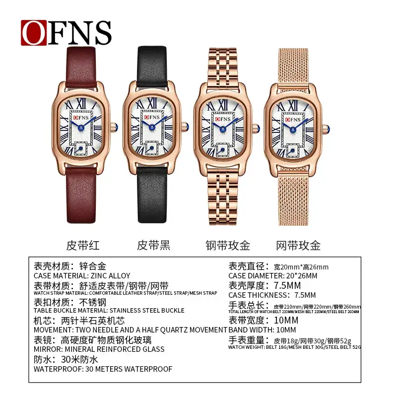 OFNS Women's Roman Graduated Quartz Watch Set - Image 6