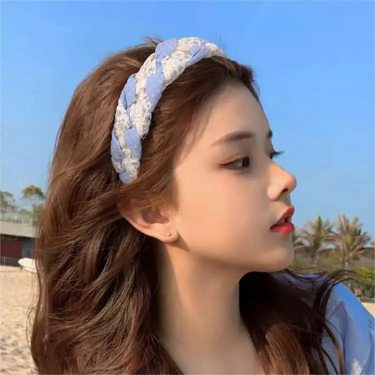 Women's Twist Woven Lace Hair Hoop High Grade - Image 7